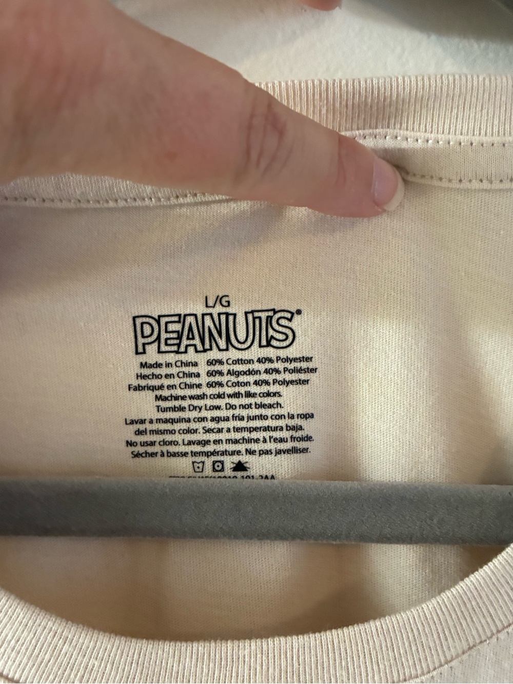 Peanuts “Mentally Still In Bed Cream colored T-shirt - Picture 3 of 4